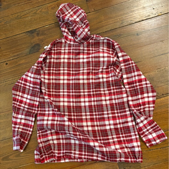 Red & White Plaid Hooded Flannel Sleepshirt with Alabama Logo - Picture 5 of 5